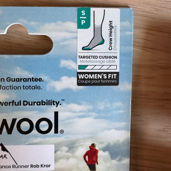 SmartWool Athlete Edition Run Print Crew Socks Merino SMALL (M 3-5.5 W 4-6.5) - Picture 3 of 5